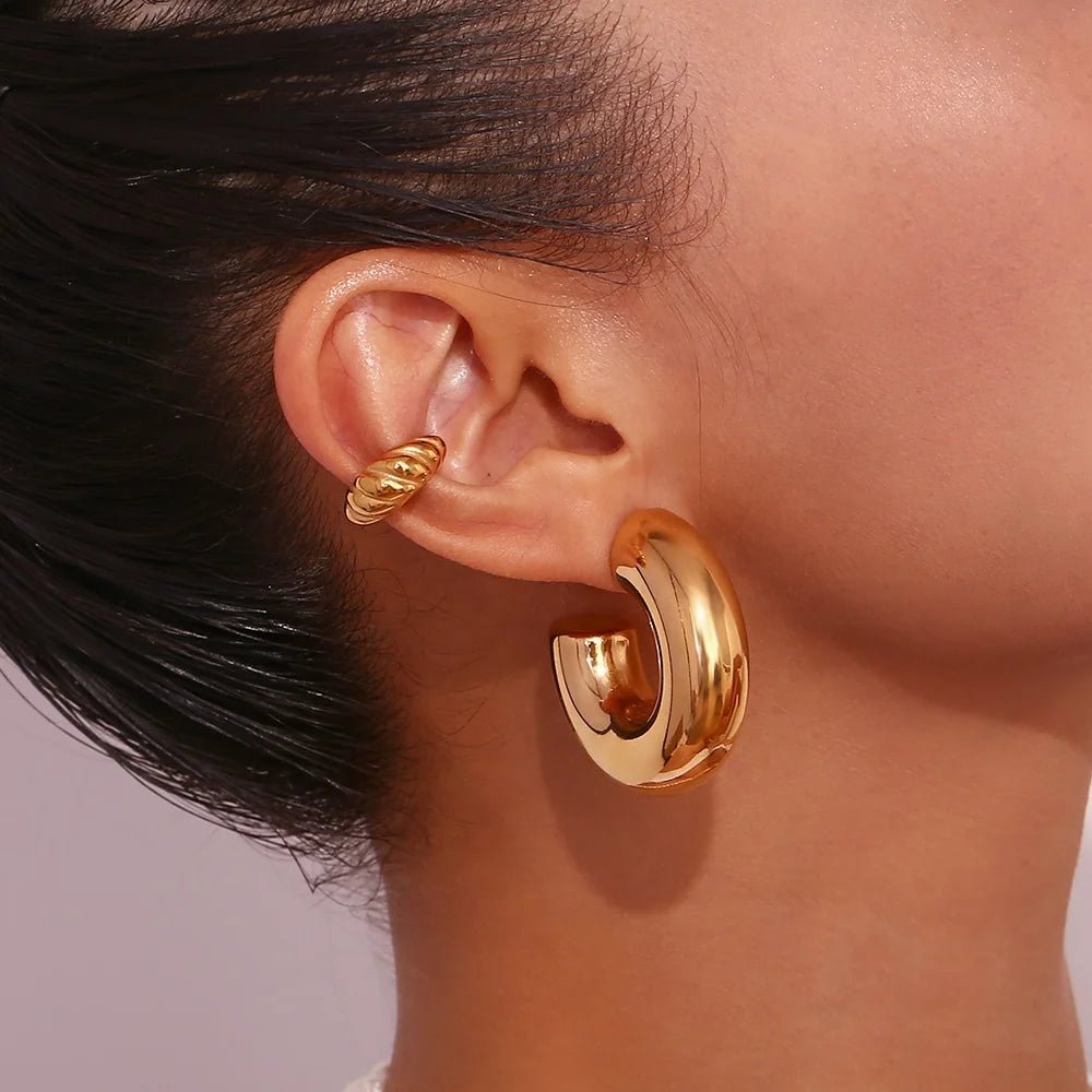 Lina Hoops - Gold - ORANJOEarrings