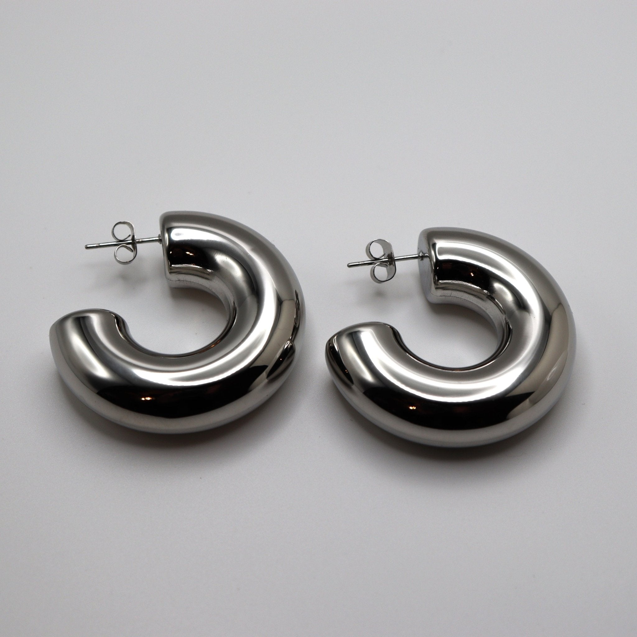 Lina Hoops - Silver - ORANJOEarrings